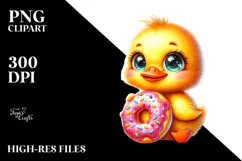 Smiling Cute Baby Duck, PNG Product Image 2