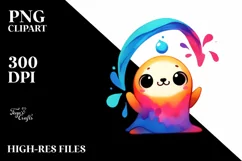Colorful Funny Simple Vibrant Watercolor Clipart Product Image 3