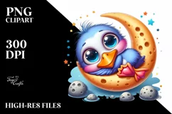 Cute Baby Pelican Moon Dance Clipart Product Image 1