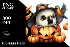 Cute Halloween Baby Parrot PNG Product Image 2