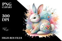 Colorful Bunny Made of Wood, PNG Product Image 2