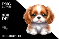 Expressive Baby Cavalier King Charles Spaniel PNG Product Image 2