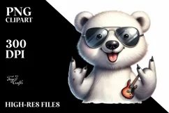 Funny Polar Bear Rocker Sign | Sublimation Clipart Product Image 1
