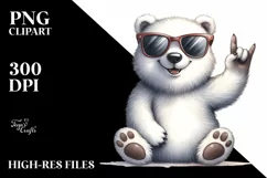 Funny Polar Bear Rocker Sign | Sublimation Clipart Product Image 1