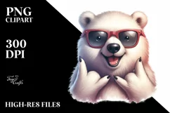 Funny Polar Bear Rocker Sign | Sublimation Clipart Product Image 3