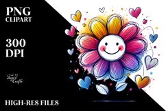 Colorful Flower with Hearts, Transparent PNG Product Image 2