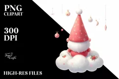 Vintage Christmas Gnomes, Transparent PNG Product Image 1
