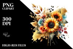 Vibrant Sunflower Bouquet | Sublimation | Clipart Product Image 1