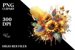 Vibrant Sunflower Bouquet | Sublimation | Clipart Product Image 1