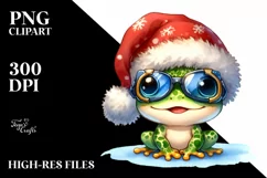 a Cute Watercolor Frog PNG Product Image 1