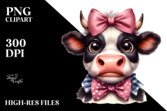 Funny Cow with Bow and Tie PNG Product Image 2