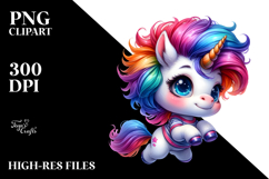 Expressive Unicorn Baby with Cool Haircut PNG Product Image 2