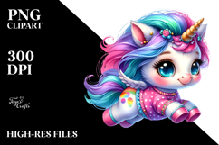 Cute Baby Unicorn, Vibrant PNG Product Image 2
