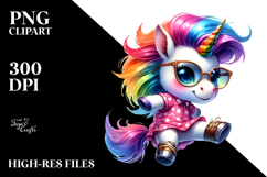 Cute Baby Unicorn, Vibrant PNG Product Image 2