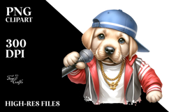 singer,Hip Hop Baby Labrador Watercolor Clipart Product Image 2