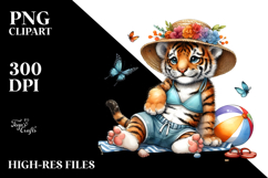 Cute Baby Tiger Watercolor PNG Product Image 2