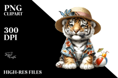 Cute Baby Tiger Watercolor PNG Product Image 2