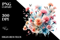 Small Carnations Watercolor PNG Product Image 2