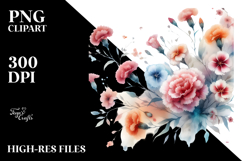 Colorful Abstract Floral Frame PNG Product Image 2