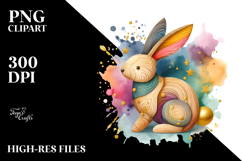 Colorful Bunny Wood PNG Product Image 2