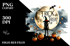 A Washed Retro Halloween Castle PNG Product Image 2