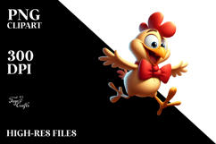 Goofy Chicken with Bow Tie PNG Product Image 2