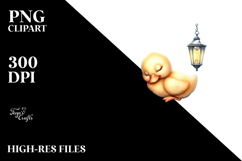 Whimsical Baby Duck on Moon PNG Product Image 2