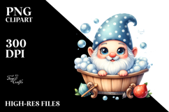 Cute Watercolor Gnome Bath Time Product Image 2
