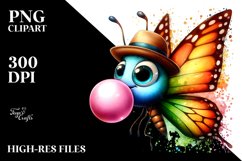 Quirky and Colorful Butterfly Clipart Product Image 3