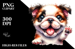 Happy Cartoon Bulldog PNG Product Image 2