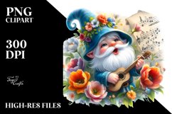 Gnome Singing Flowers | Sublimation | Clipart Product Image 3