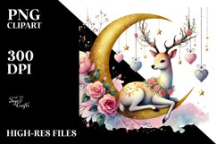 Adorned Deer Moon PNG Product Image 2