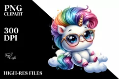 Funny Jumping Unicorn, Transparent PNG Product Image 1