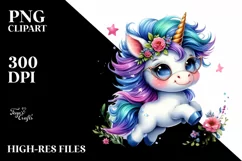Funny Jumping Unicorn, Transparent PNG Product Image 3
