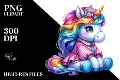 Cute Unicorn in Style, Vibrant PNG Product Image 2