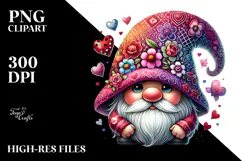 Valentines Gnome with Wings, Artistic PNG Product Image 2
