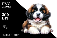 Watercolor Baby Saint Bernard PNG Product Image 2