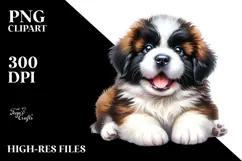 Watercolor Baby Saint Bernard PNG Product Image 2