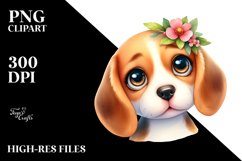 Cute Lateral Beagle Watercolor Splash Clipart Product Image 1