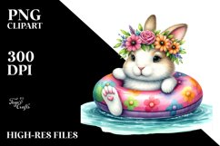 Colorful Inflatable Ring Bunny Clipart Product Image 3