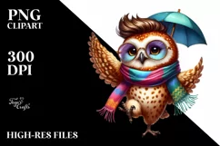 Cute Baby Owl Dancing PNG Product Image 3