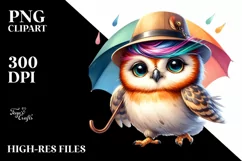 Cute Baby Owl Dancing PNG Product Image 1