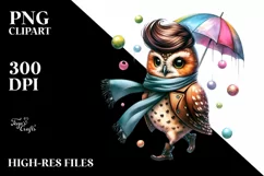 Cute Baby Owl Dancing PNG Product Image 1