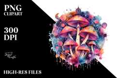 Vibrant Celestial Mushroom PNG Product Image 2