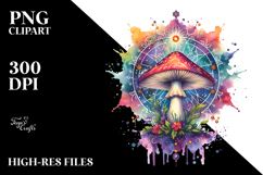Vibrant Celestial Mushroom PNG Product Image 2