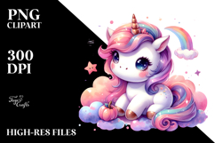 Vibrant Halloween Unicorn Drawing Product Image 2