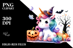 Vibrant Halloween Unicorn Drawing Product Image 2
