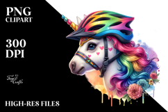 Colorful Baby Unicorn Cyclist PNG Product Image 2