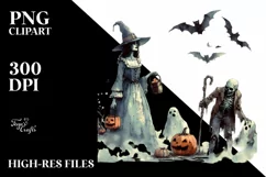 Vintage Halloween Zombie, Transparent PNG Product Image 1