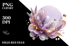 Abstract Golden Lavender PNG Product Image 2